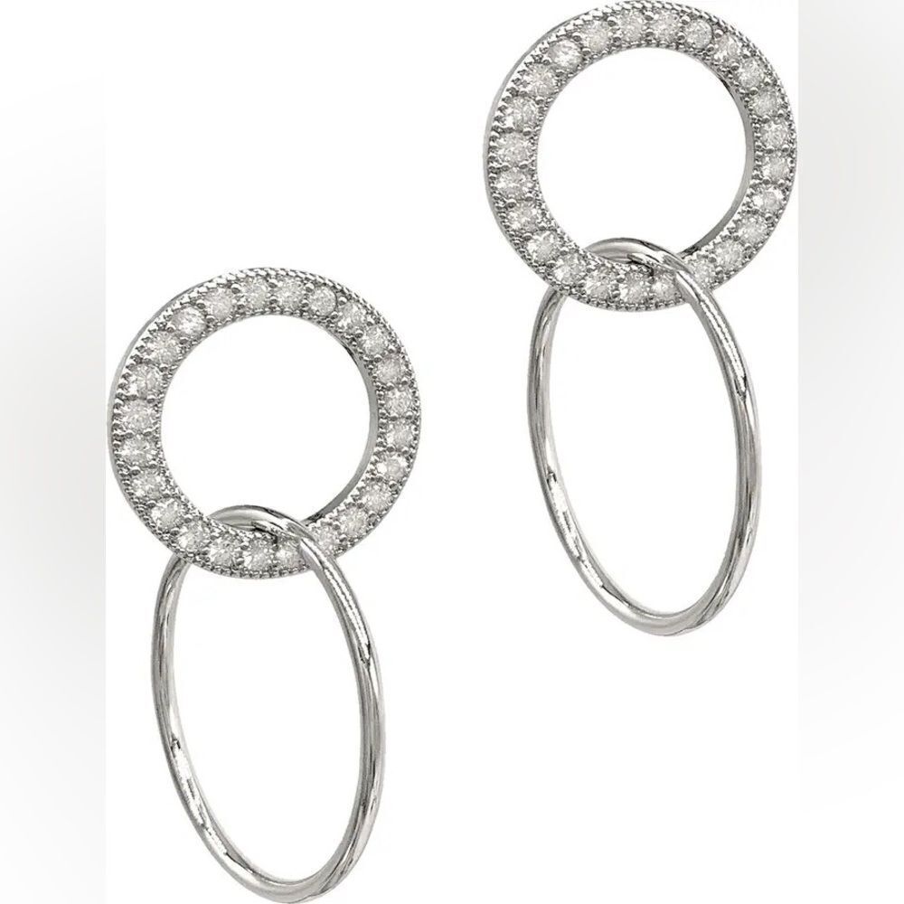 Adornia circle drop stud earrings